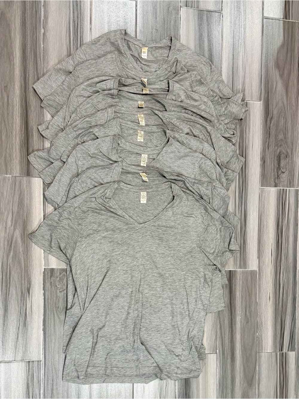 Alternative Light Gray V-Neck Short Sleeve Tee